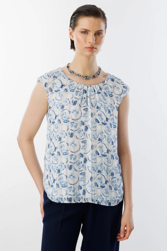 EKOL  Kolsuz Bluz 3124 - MAVİ