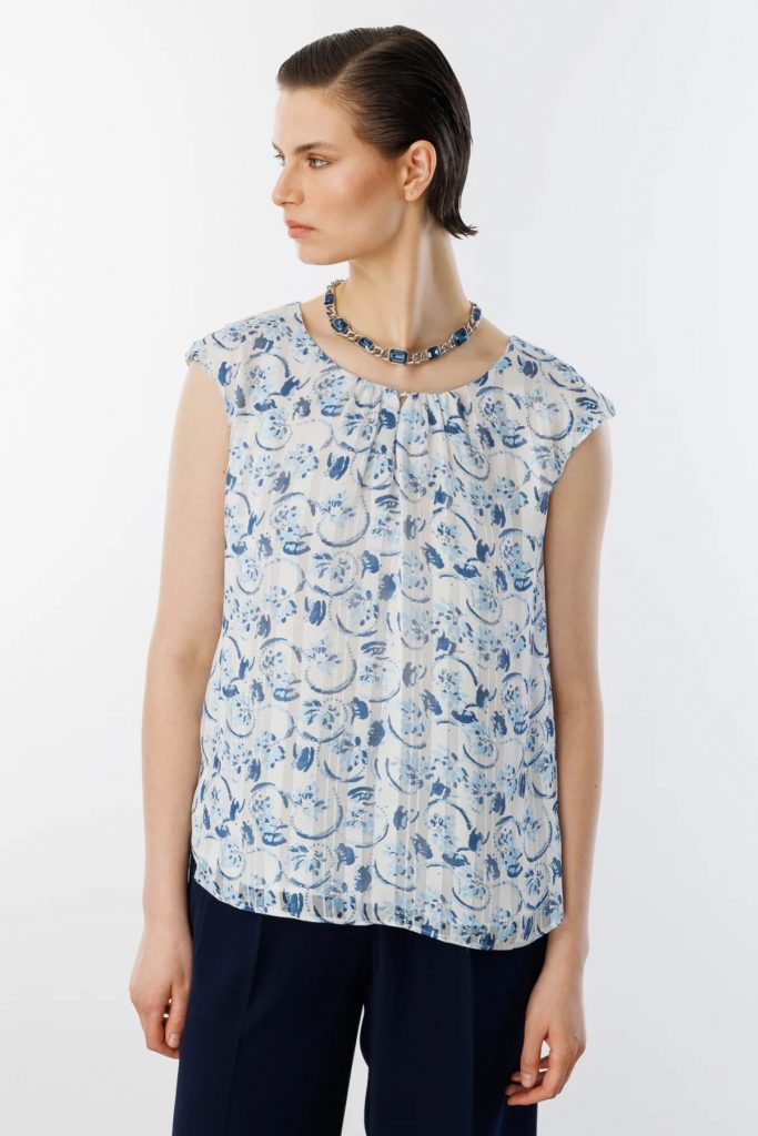 EKOL  Kolsuz Bluz 3124 - MAVİ