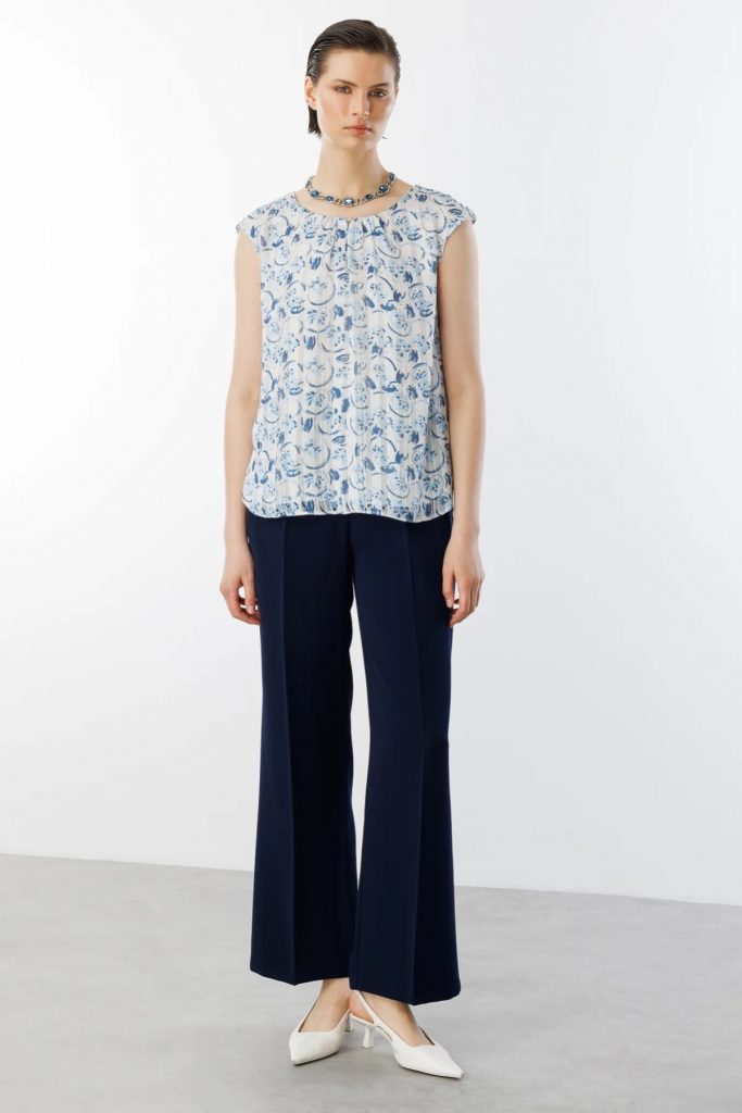 EKOL  Kolsuz Bluz 3124 - MAVİ