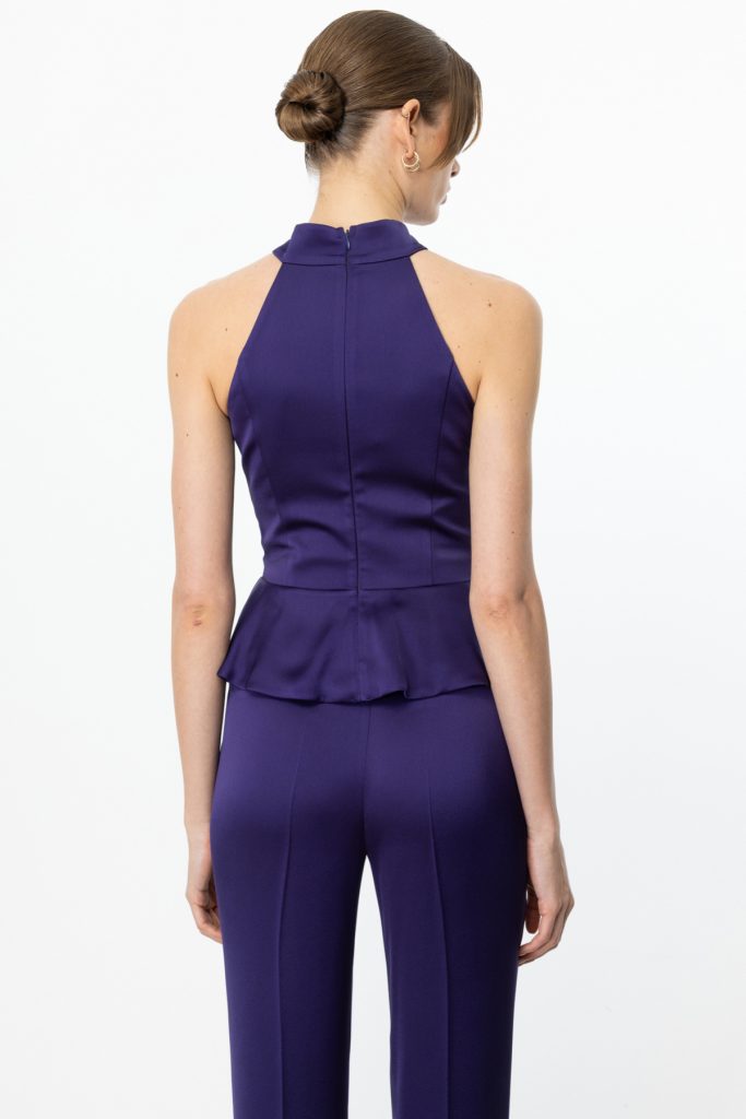 EKOL Halter Yaka Saten Bluz 3334 - PARLEMENT