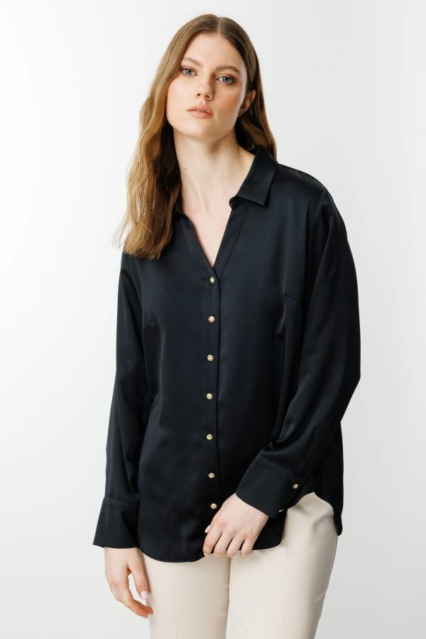 EKOL Büyük Beden Saten Gömlek 3510 B.B