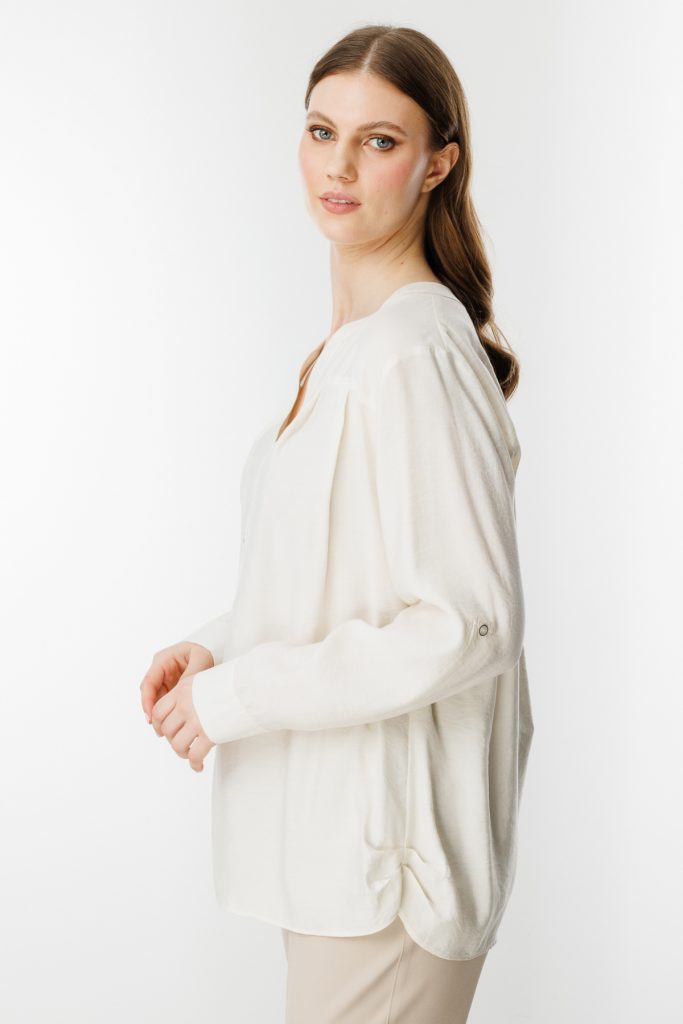 EKOL  Önü Düğmeli Hakim Yaka Bluz 3518 B.B