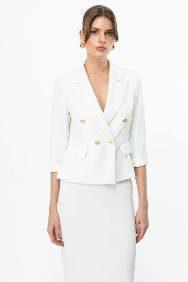 EKOL Kruvaze Yaka Duble Kol Ceket 4240