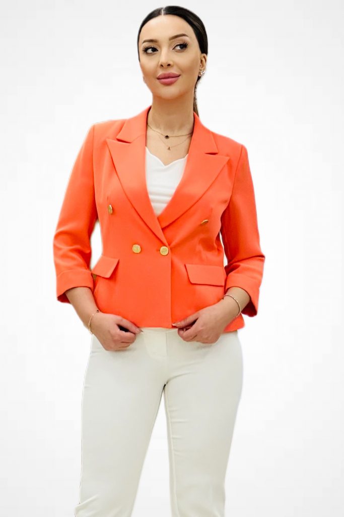 EKOL Kruvaze Yaka Duble Kol Ceket 4240 - somon