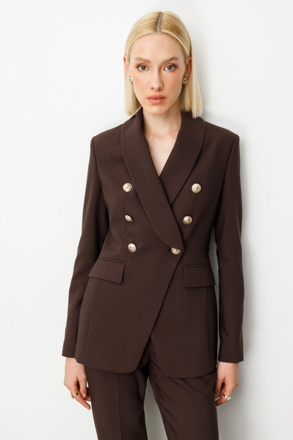 EKOL Kruvaze Yaka Kapak Cepli Ceket 5013