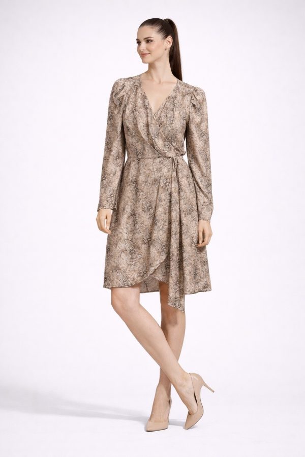 EKOL V Yaka Elbise 4007