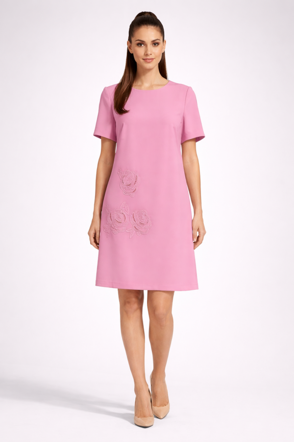 EKOL Nakışlı Elbise 4048