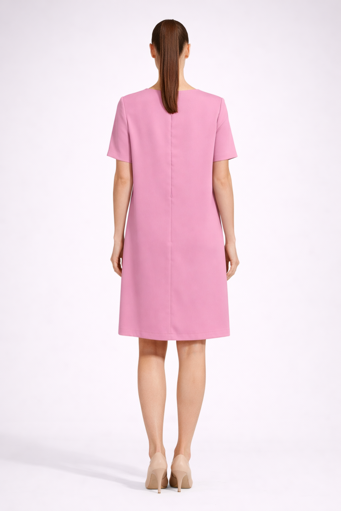 EKOL Nakışlı Elbise 4048 - pembe