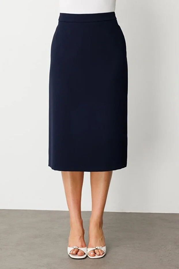 EKOL Büyük Beden Etek 1008 - Lacivert