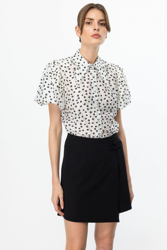 EKOL Beli Süs Düğümlü Şort Etek1034