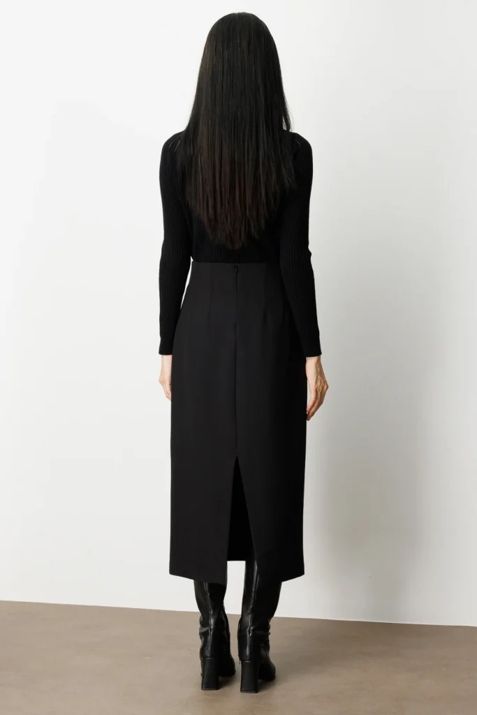 EKOL Yırtmaçlı Parçalı Etek 2013 - Siyah