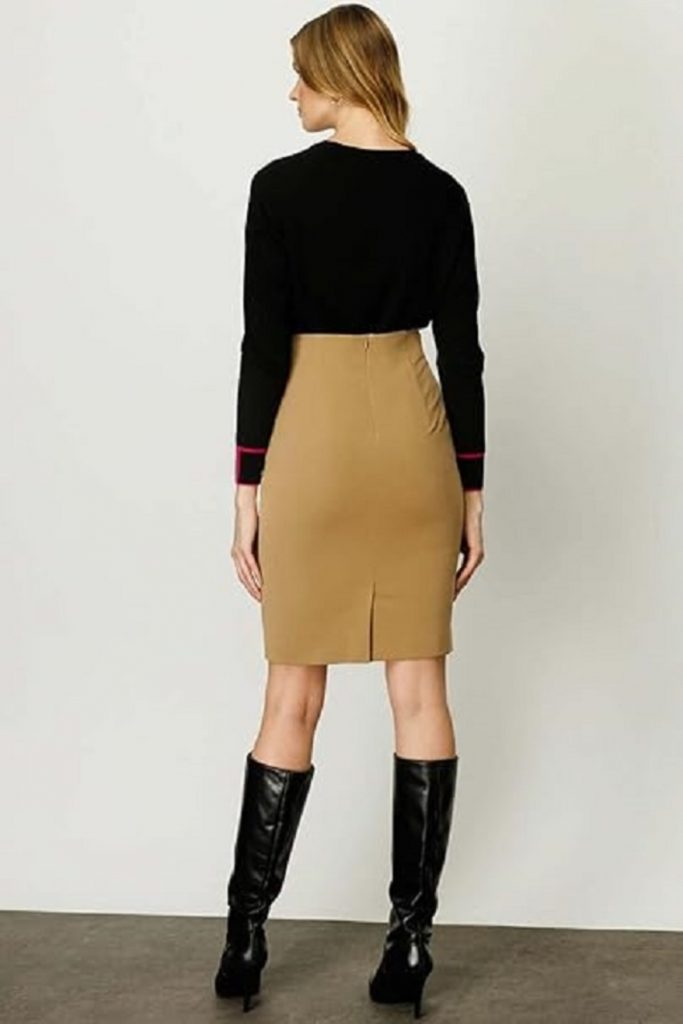 EKOL Kadın Kalem Etek 3003 - camel