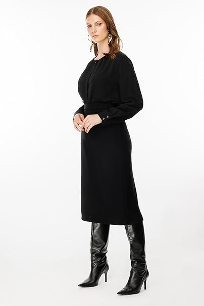 EKOL Büyük Beden Maxi Boy Etek 3013 B.B