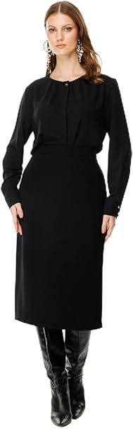 EKOL Büyük Beden Maxi Boy Etek 3013 B.B