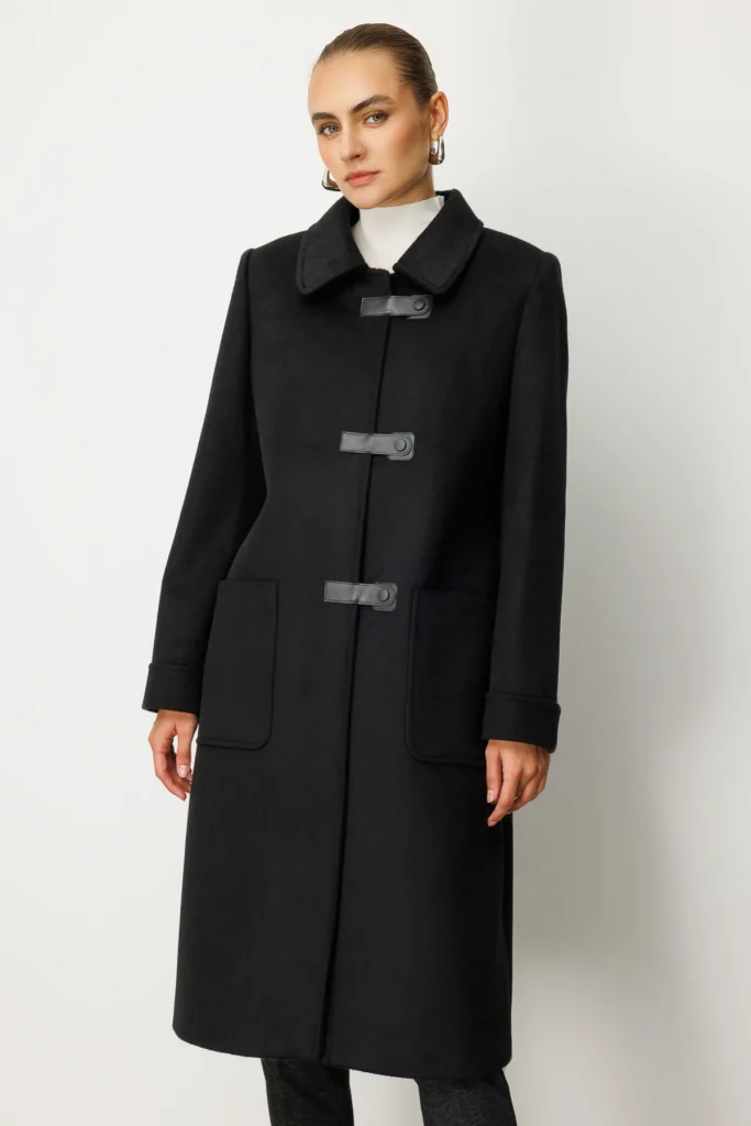 EKOL Deri Çıtçıtlı Torba Cepli Kaban 6075 - Siyah