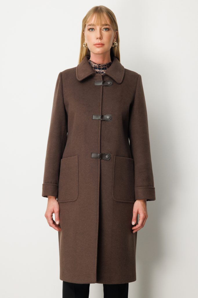 EKOL Deri Çıtçıtlı Torba Cepli Kaban 6075 - kahve