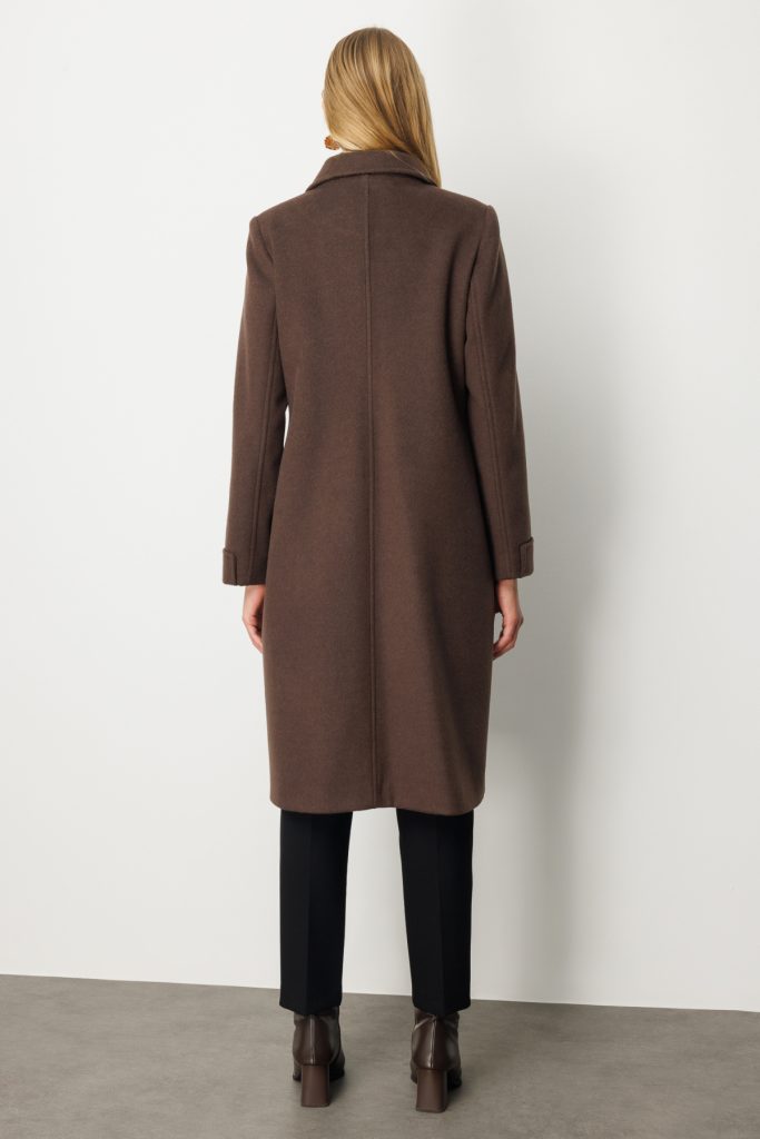 EKOL Deri Çıtçıtlı Torba Cepli Kaban 6075 - kahve