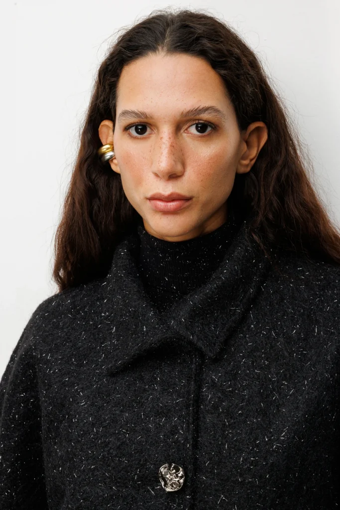 EKOL Yarasa Kol Simli Kaşe Kaban 6091