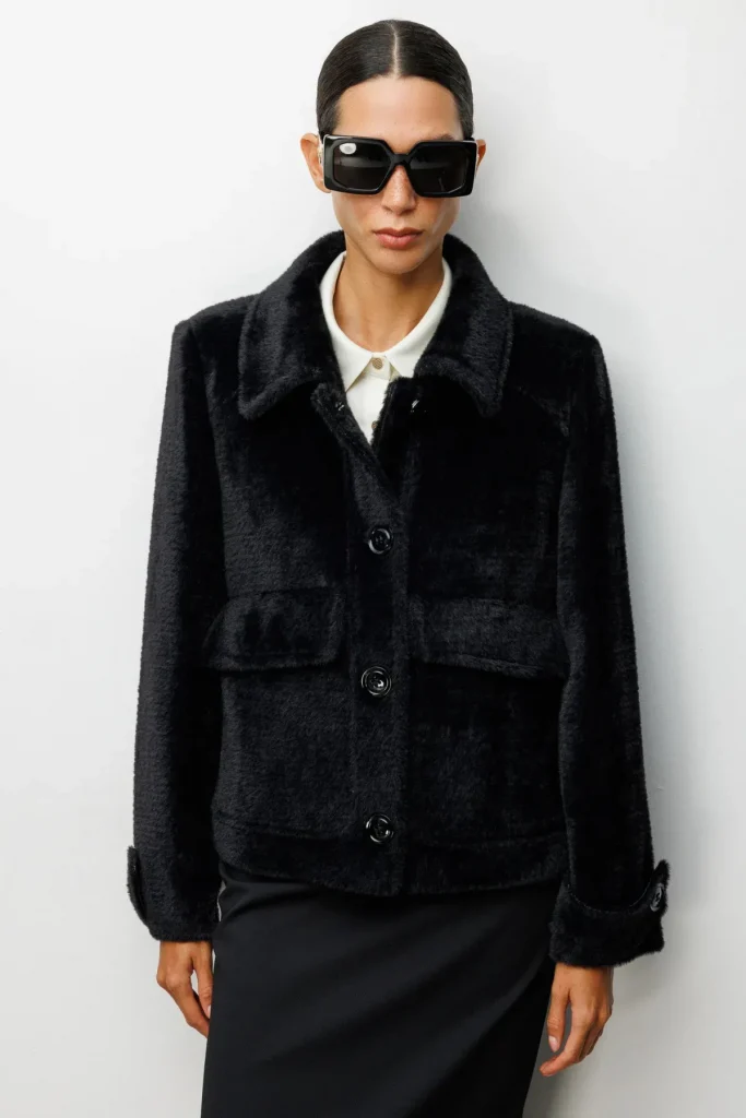 EKOL Kolu Apoletli Kapak Cepli Mont 6111 - Siyah