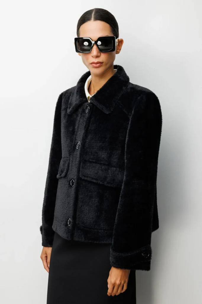 EKOL Kolu Apoletli Kapak Cepli Mont 6111 - Siyah