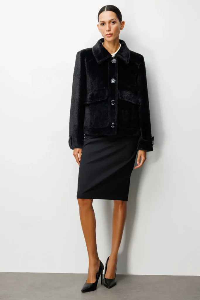 EKOL Kolu Apoletli Kapak Cepli Mont 6111 - Siyah