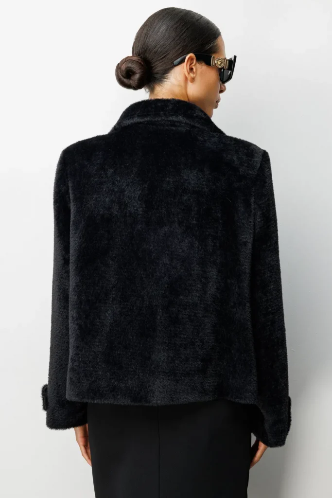 EKOL Kolu Apoletli Kapak Cepli Mont 6111 - Siyah