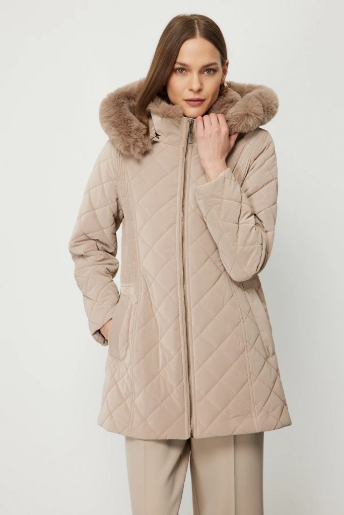 EKOL Dikiş Detaylı Kapüşonlu Şişme Mont  6617 - TAŞ