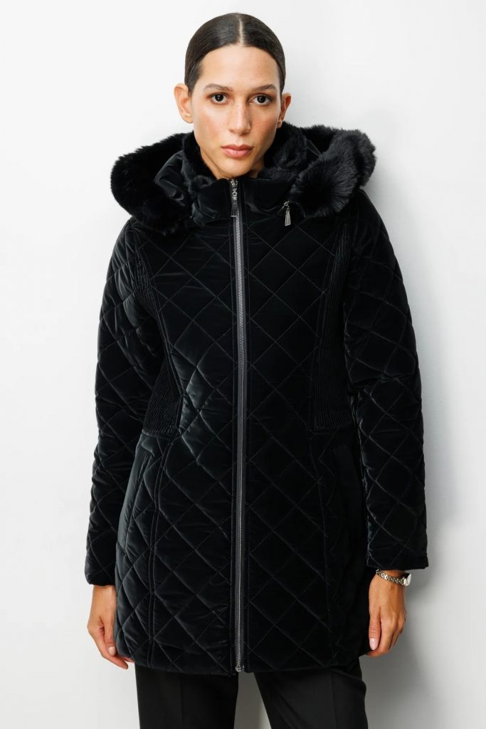 EKOL Dikiş Detaylı Kapüşonlu Şişme Mont  6617 - Siyah