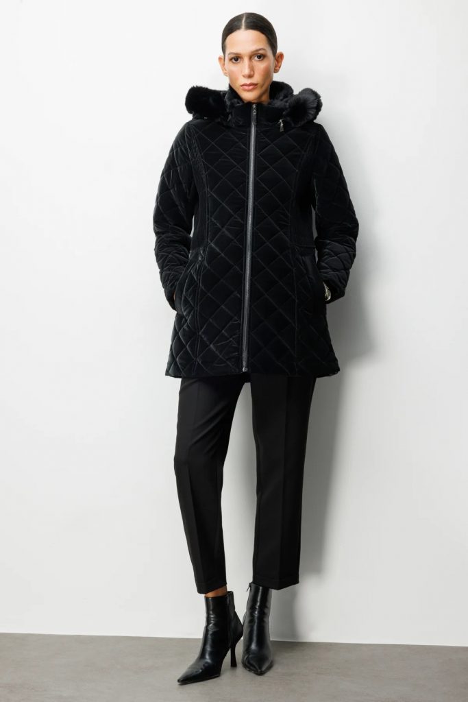 EKOL Dikiş Detaylı Kapüşonlu Şişme Mont  6617 - Siyah