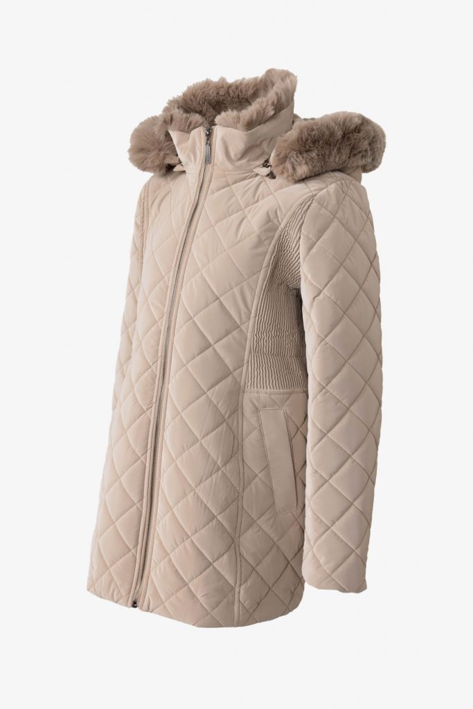 EKOL Yakası Kürklü Kapitone Şişme Kaban  6817 - TAŞ