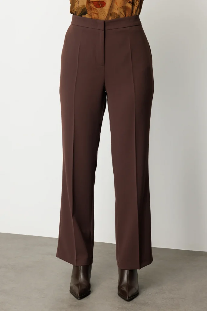 EKOL Bol Paça Krep Pantolon 1033 - kahve