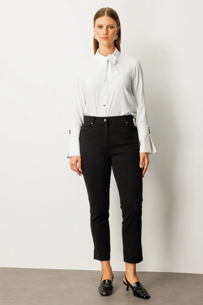 EKOL Dar Paça Büyük Beden Pantolon 1063 - Siyah