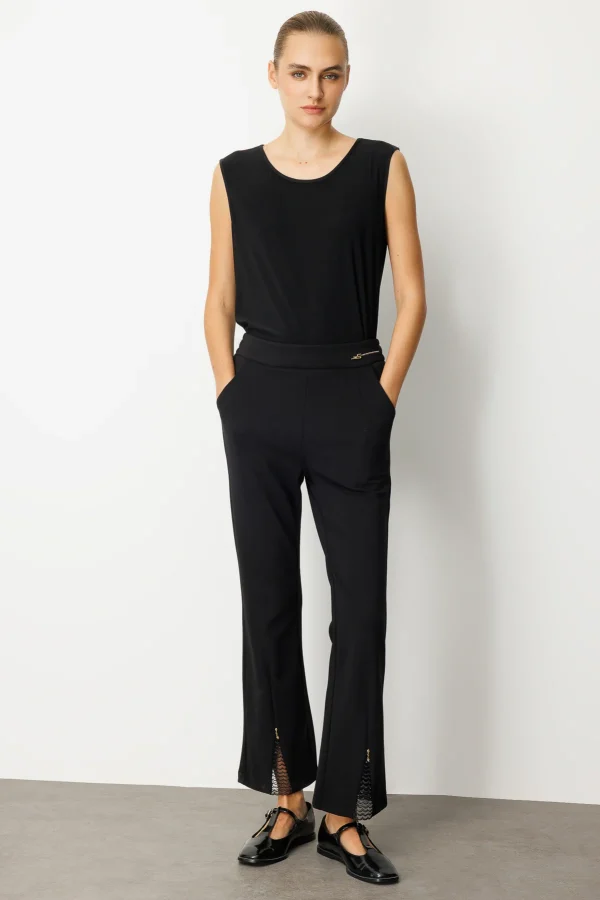 EKOL Paçası Taş Detaylı Metal Aksesuarlı Pantolon 1903