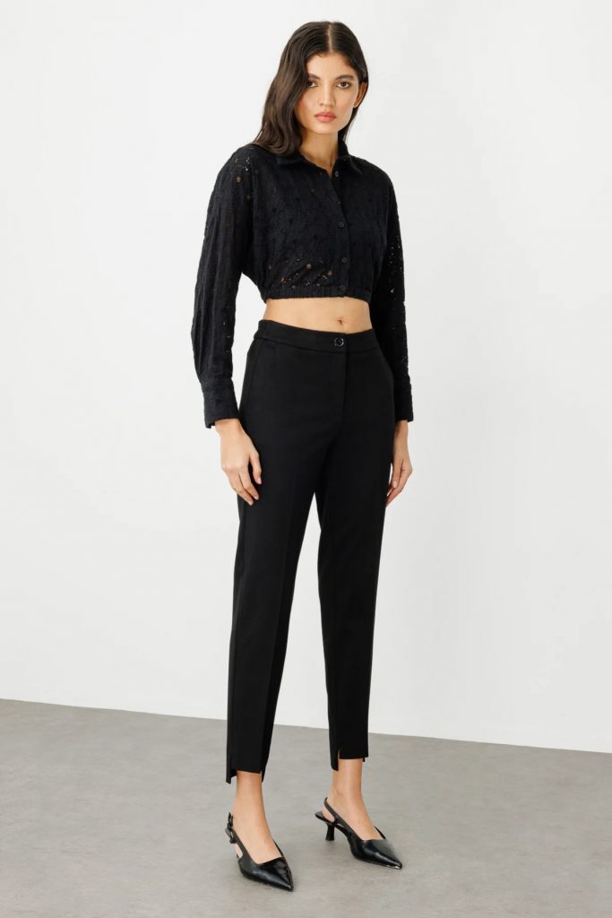 EKOL Beli Lastikli Dar Paça Pantolon 2070