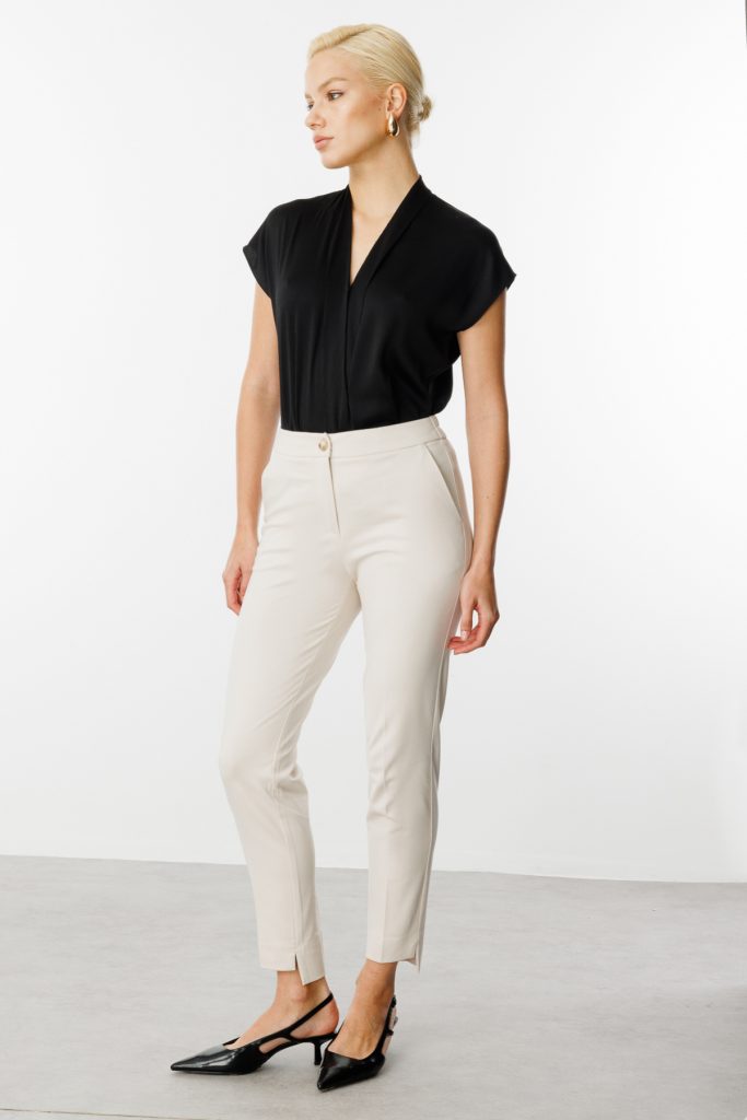 EKOL Beli Lastikli Dar Paça Pantolon 2070 - TAŞ