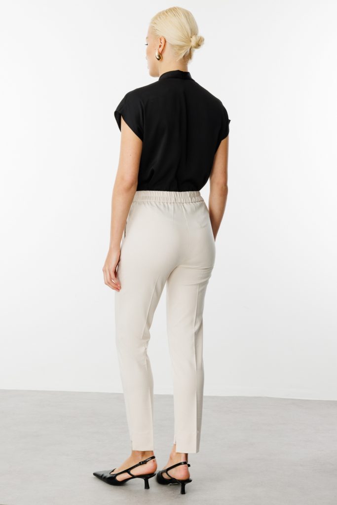 EKOL Beli Lastikli Dar Paça Pantolon 2070 - TAŞ