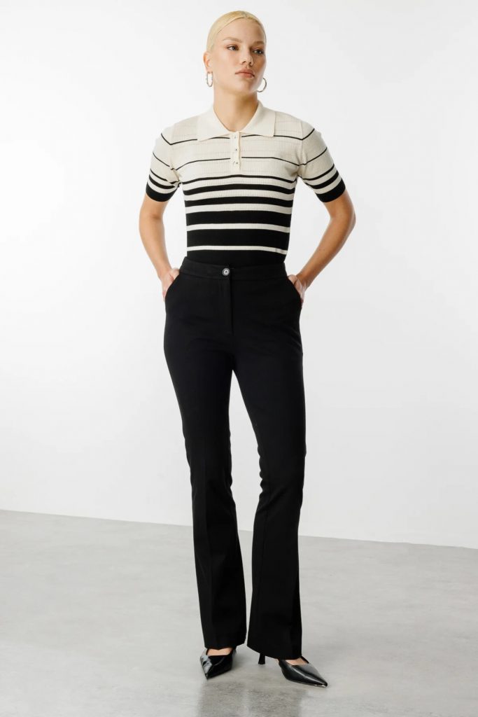 EKOL  Beli Lastikli Bol Paça Pantolon 2074