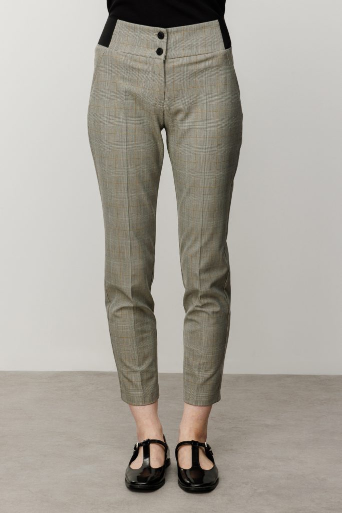 EKOL Ekoseli Dar Paça Pantolon 2082 - GRİ