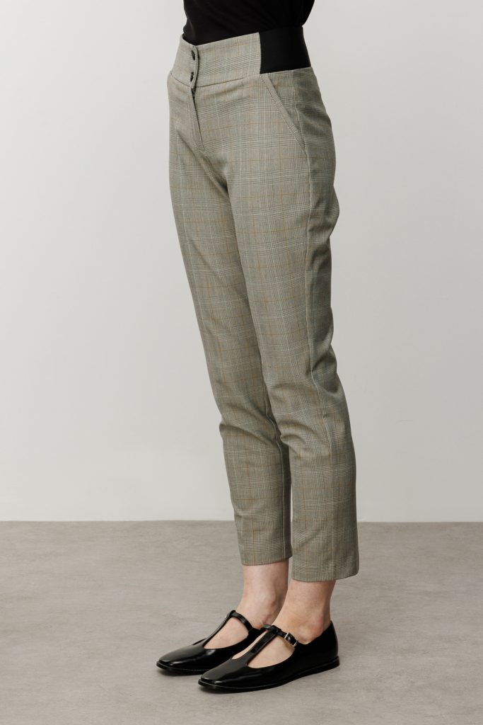 EKOL Ekoseli Dar Paça Pantolon 2082 - GRİ