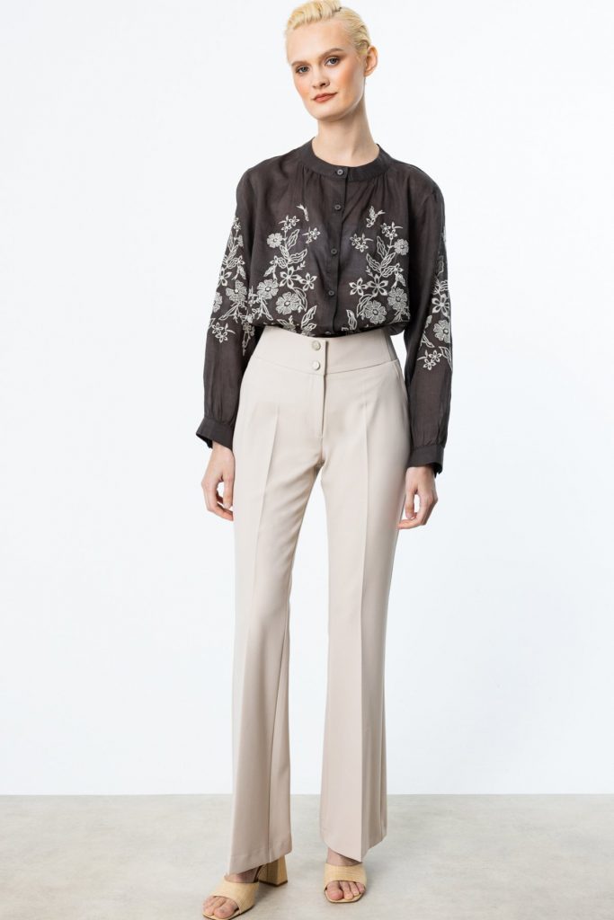 EKOL Beli Kalın Lastikli İspanyol Paça Pantolon  2092