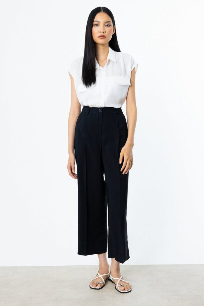 EKOL Tek Pile Bol Paça Pantolon  2106 - Siyah