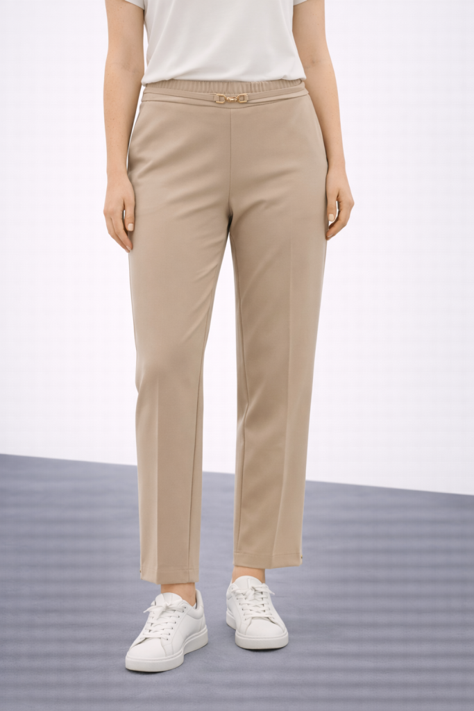 EKOL Önü Tokalı Lastikli Pantolon 3046