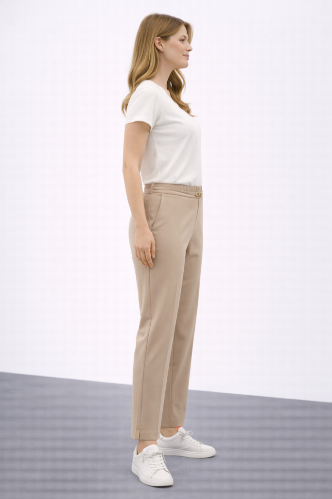 EKOL Önü Tokalı Lastikli Pantolon 3046