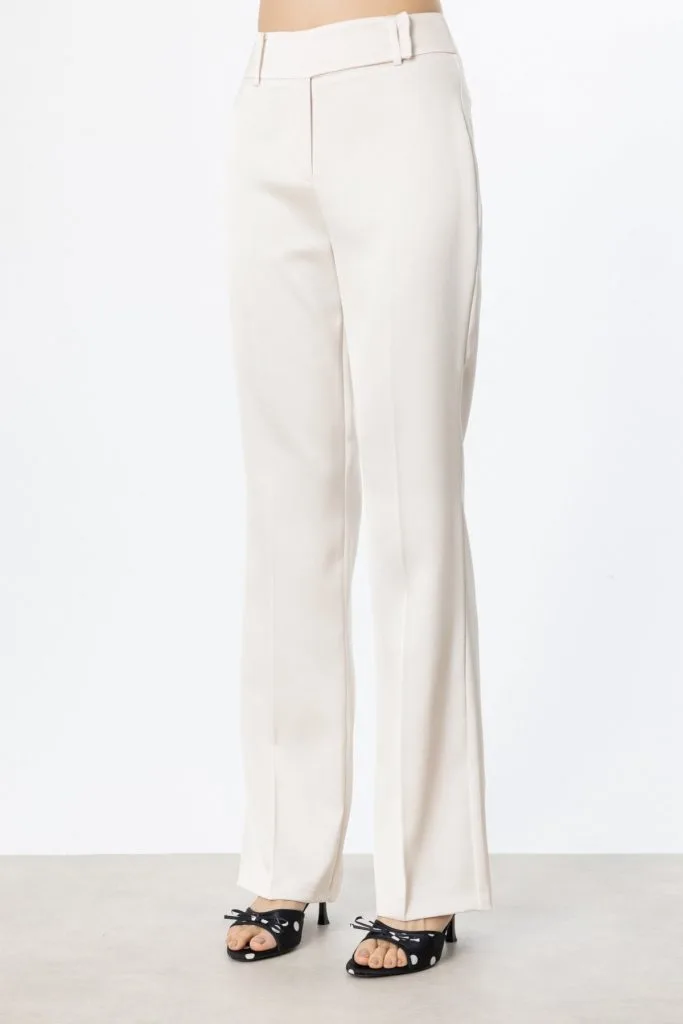 EKOL Bol Paça Saten Pantolon  3336 - inci