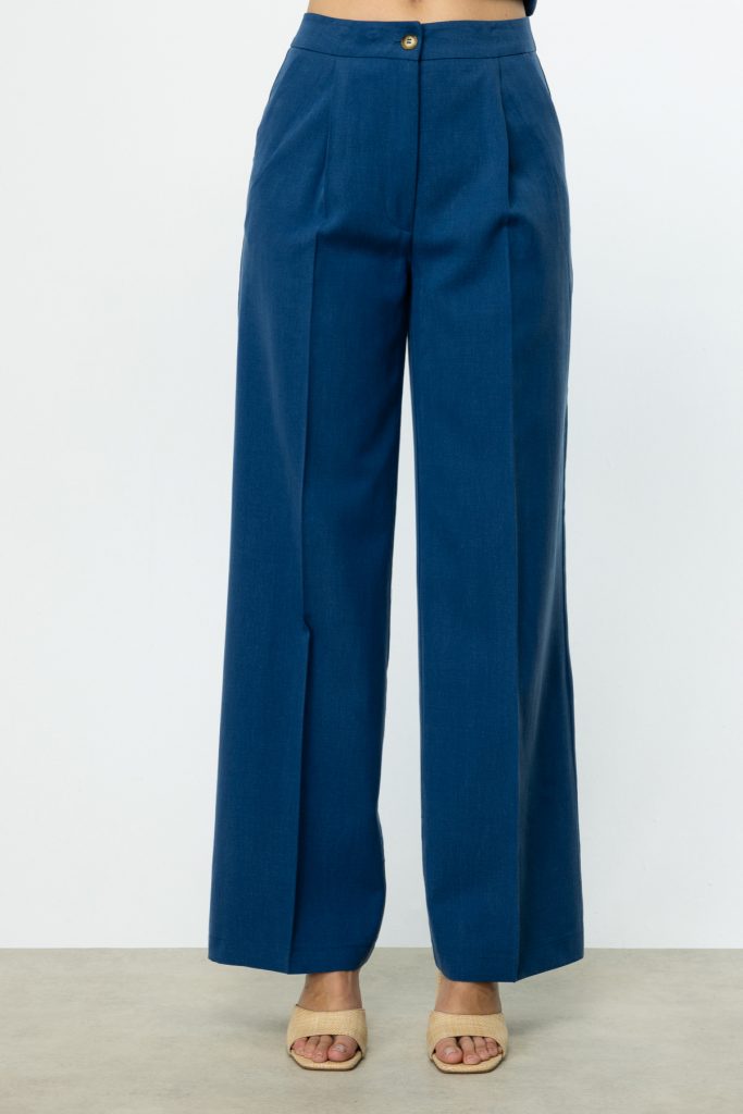 EKOL İ Bol Paça  Kadın Pantolon 4192 - İNDİGO