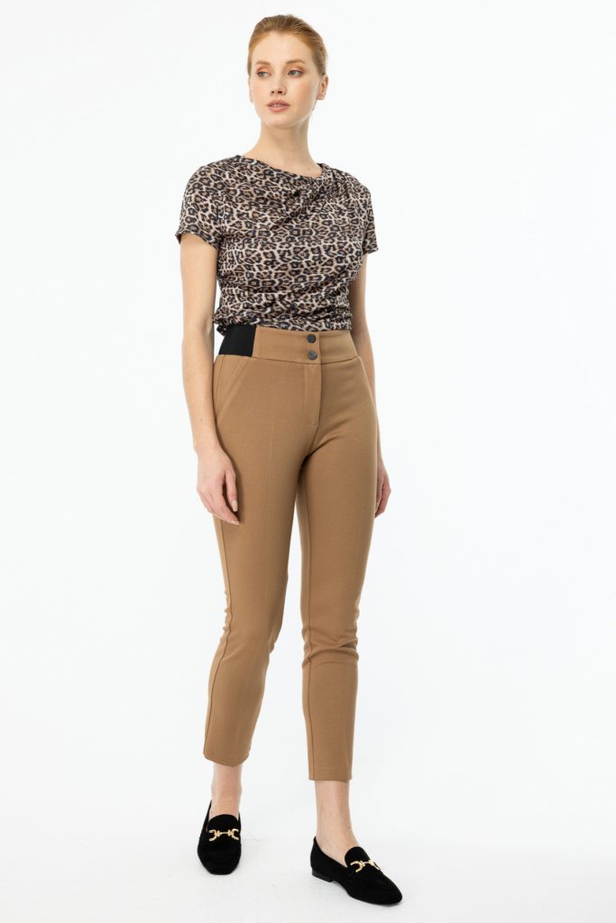 EKOL İki Düğmeli Dar Paça Pantolon 4201 - camel