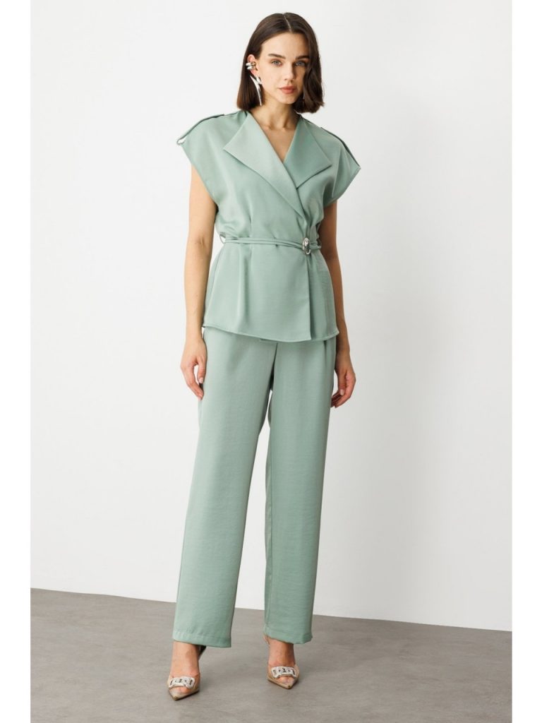 EKOL Tek Pile Bol Paça Pantolon 4266 - mint