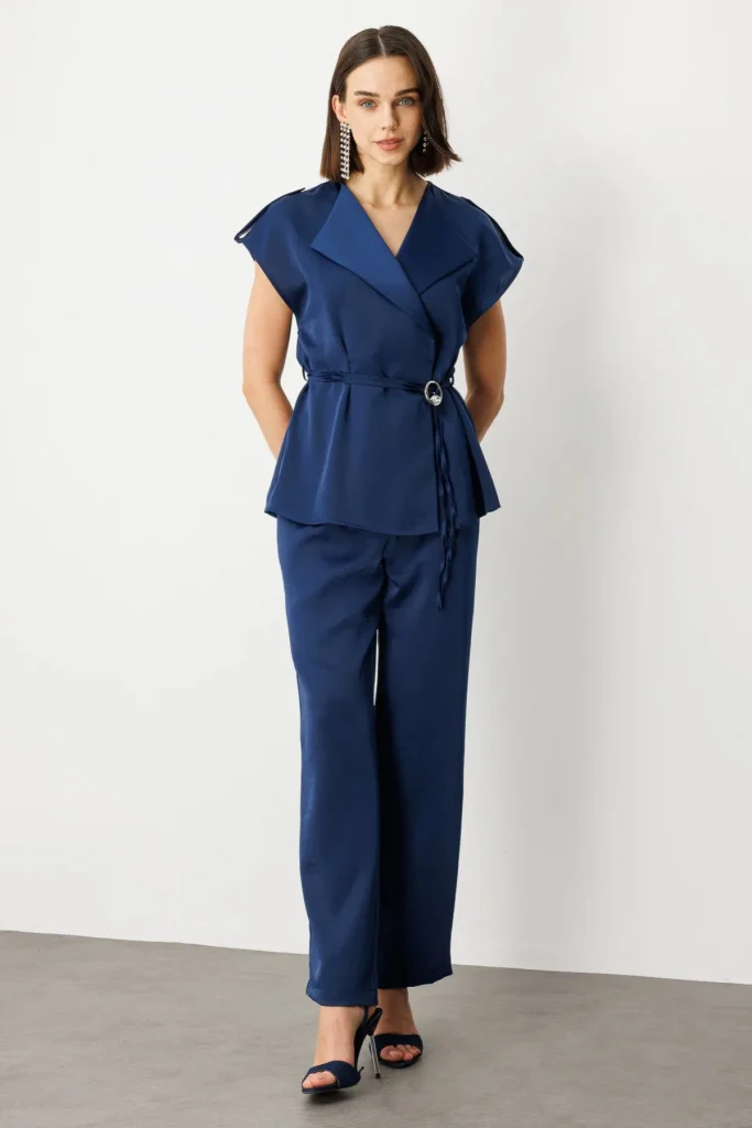 EKOL Tek Pile Bol Paça Pantolon 4266 - Lacivert