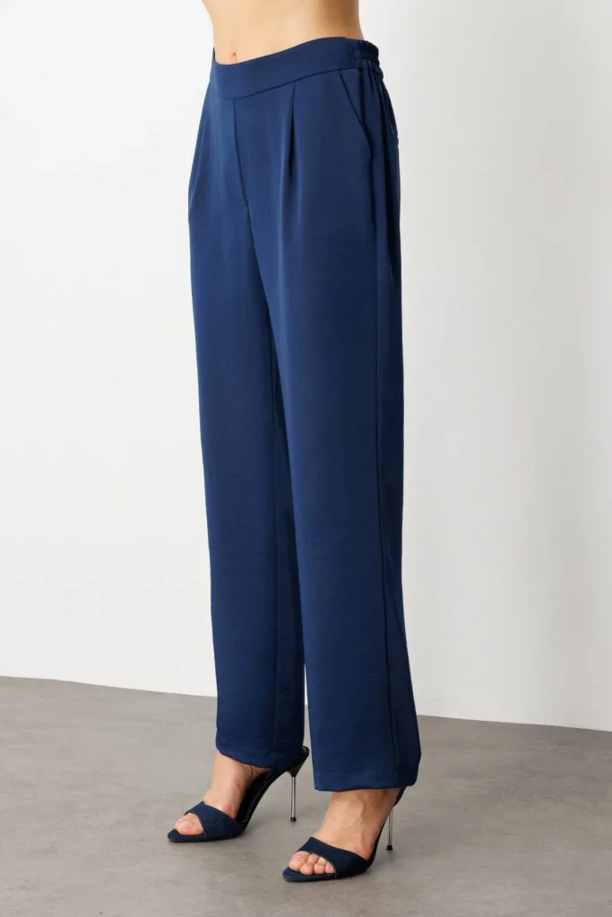 EKOL Tek Pile Bol Paça Pantolon 4266 - Lacivert