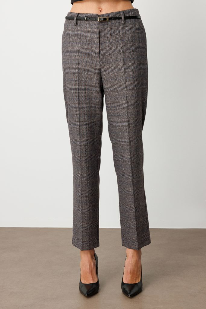 EKOL Ekoseli Boru Paça Pantolon 5163